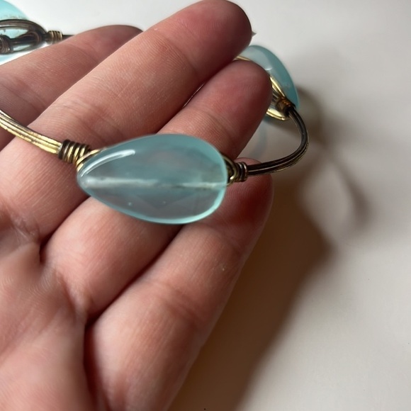 BOURBON and Bowties Light Blue Teardrop Bangle - Picture 4 of 9